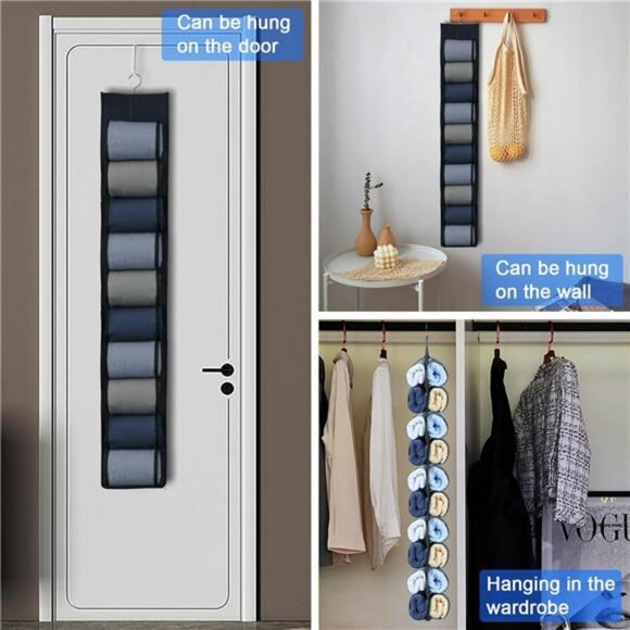 Hanging Closet Organizer 20 Pocket Storage for Leggings Yoga Pants Accessories 2 - Picture 6 of 8